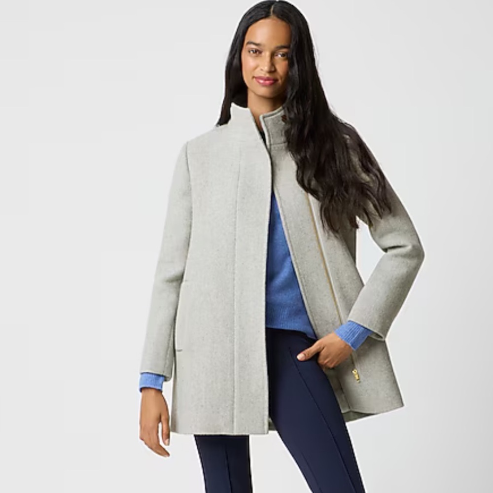 J.Crew Factory | City Coat w/ Button Neck | Heather Dusk | Size 10
